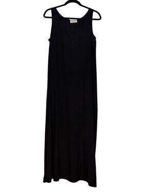 IRO One Size Black Silk Maxi Dress Sleeveless Scoop Neck Ethereal French Girl